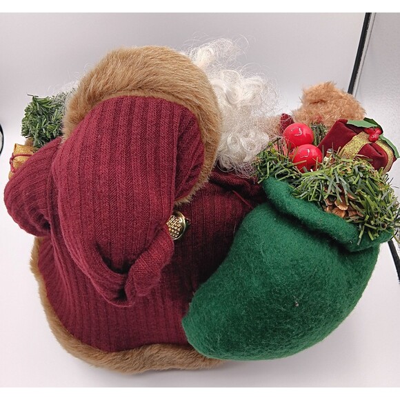 VTG Santa Claus Figurine Doll Plush Jolly Shelf Sitter Xmas Holiday Decor 14.5" - Picture 10 of 12